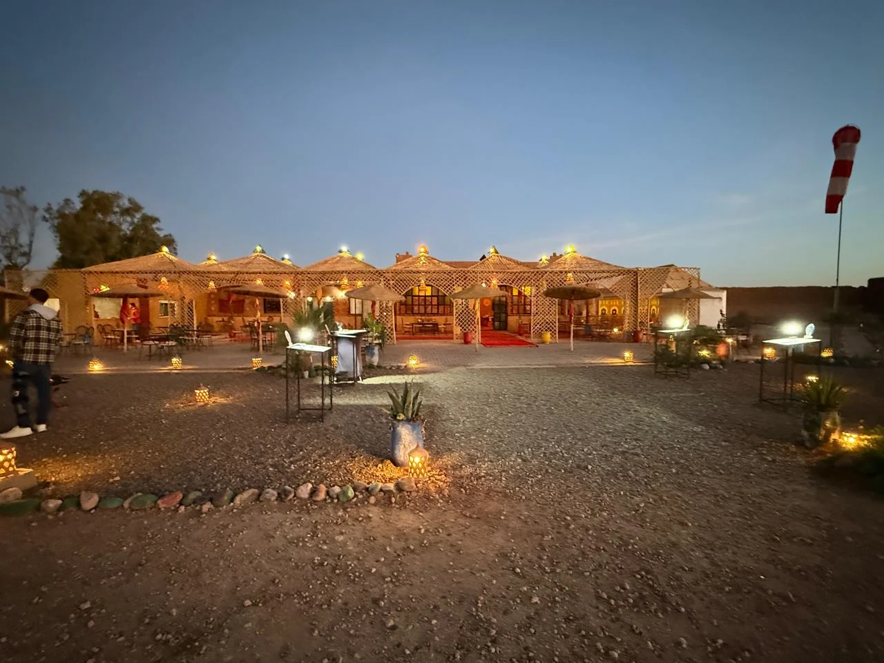 Camp courtyard in the evening
