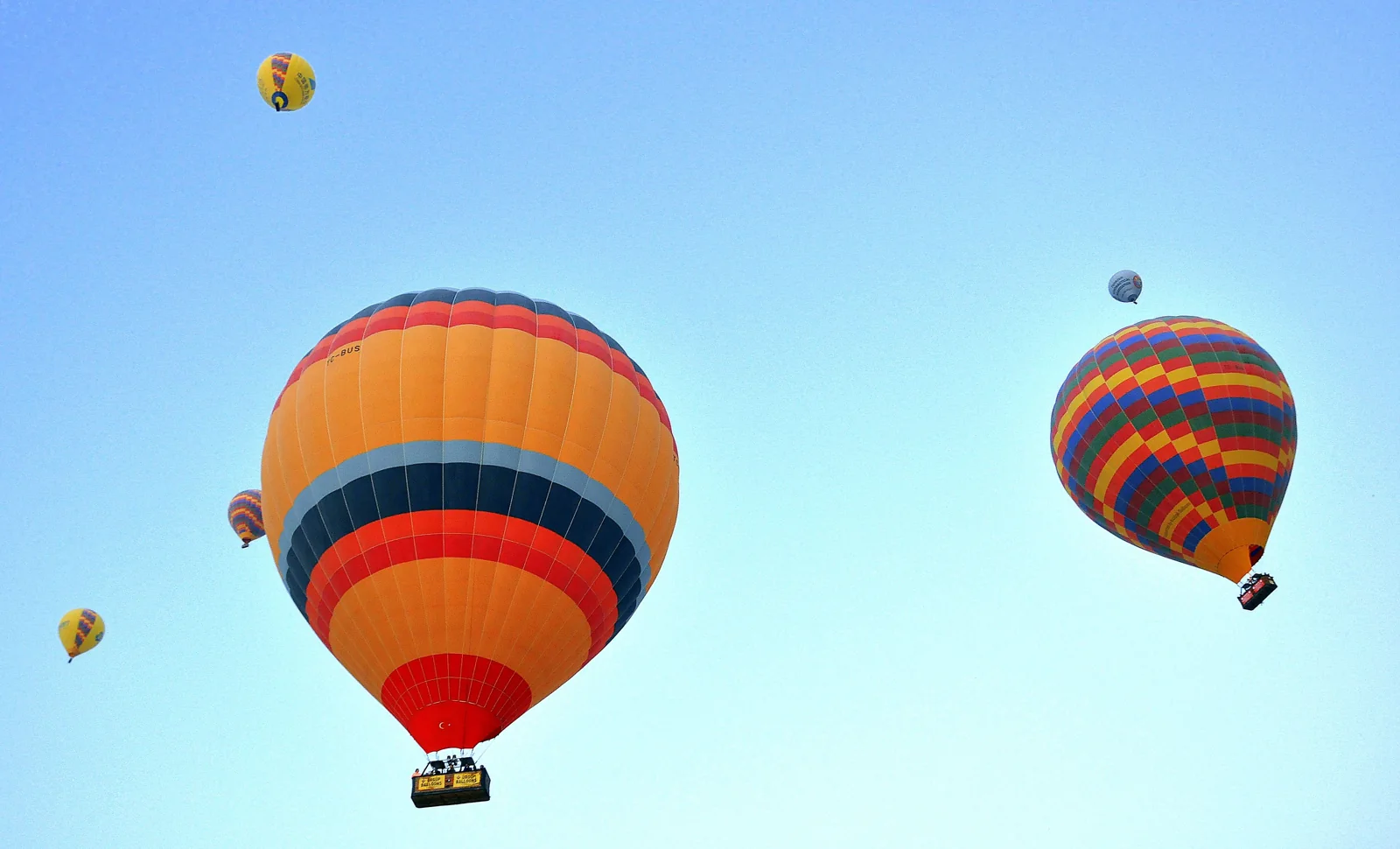 Colourful hot air balloons in the sky