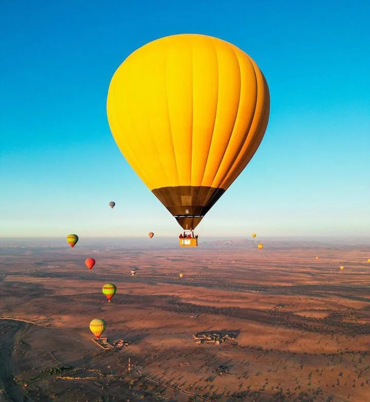 Yellow balloon above the landscape